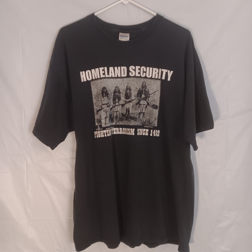 Y2K Homeland Security Fighting Terrorism Since 1492 T Shirt Size XL VTG 1999